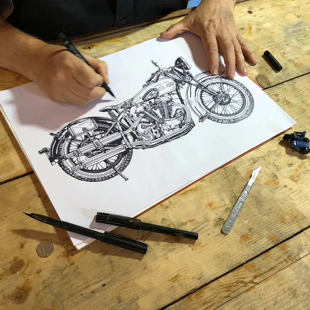 1936 BSA 750 V-TWIN T-SHIRT - LONG SLEEVE T-SHIRT