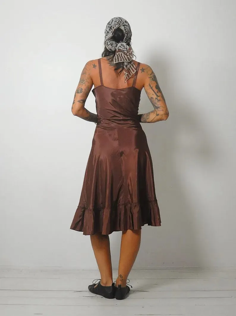 1950's Copper Bias Slip Dress