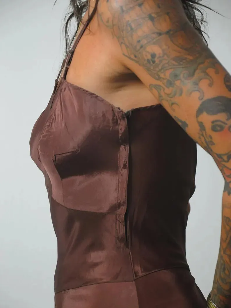 1950's Copper Bias Slip Dress