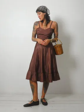 1950's Copper Bias Slip Dress