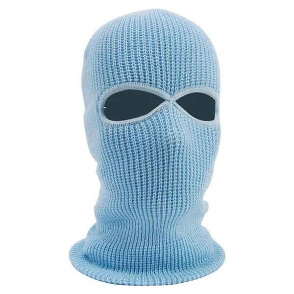 2 Holes Full Face Cover Hood Knitted Balaclava Face Mask