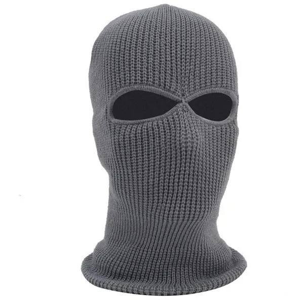 2 Holes Full Face Cover Hood Knitted Balaclava Face Mask