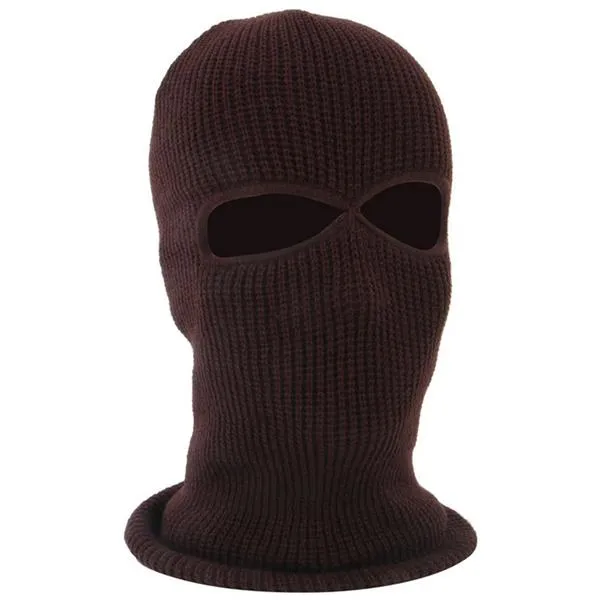 2 Holes Full Face Cover Hood Knitted Balaclava Face Mask