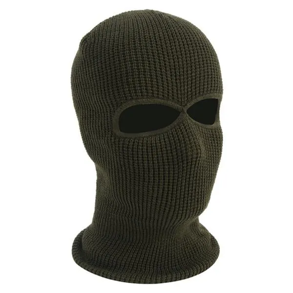 2 Holes Full Face Cover Hood Knitted Balaclava Face Mask