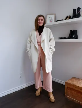 80s Cozy Wool Cocoon Coat - M/L