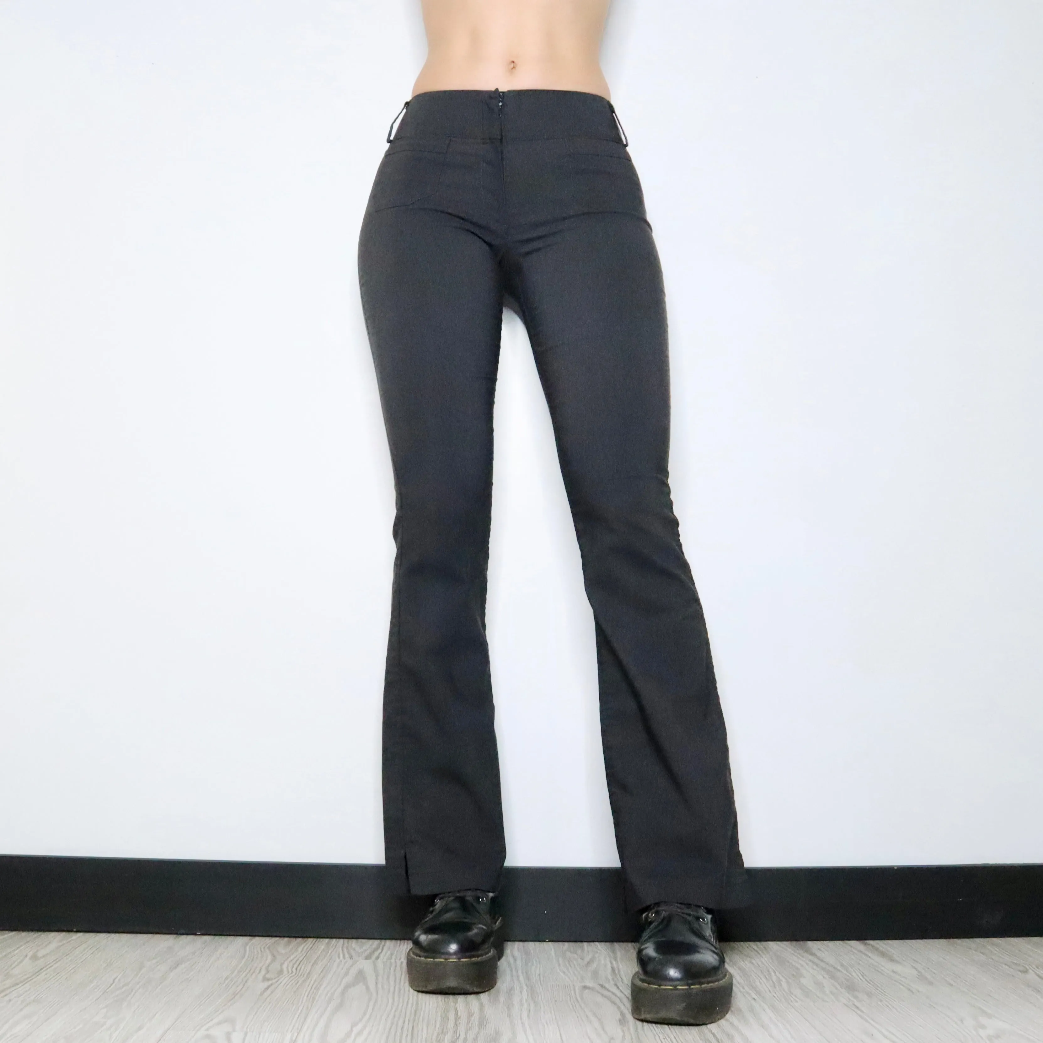 90s Dark Gray Flared Pants (S)