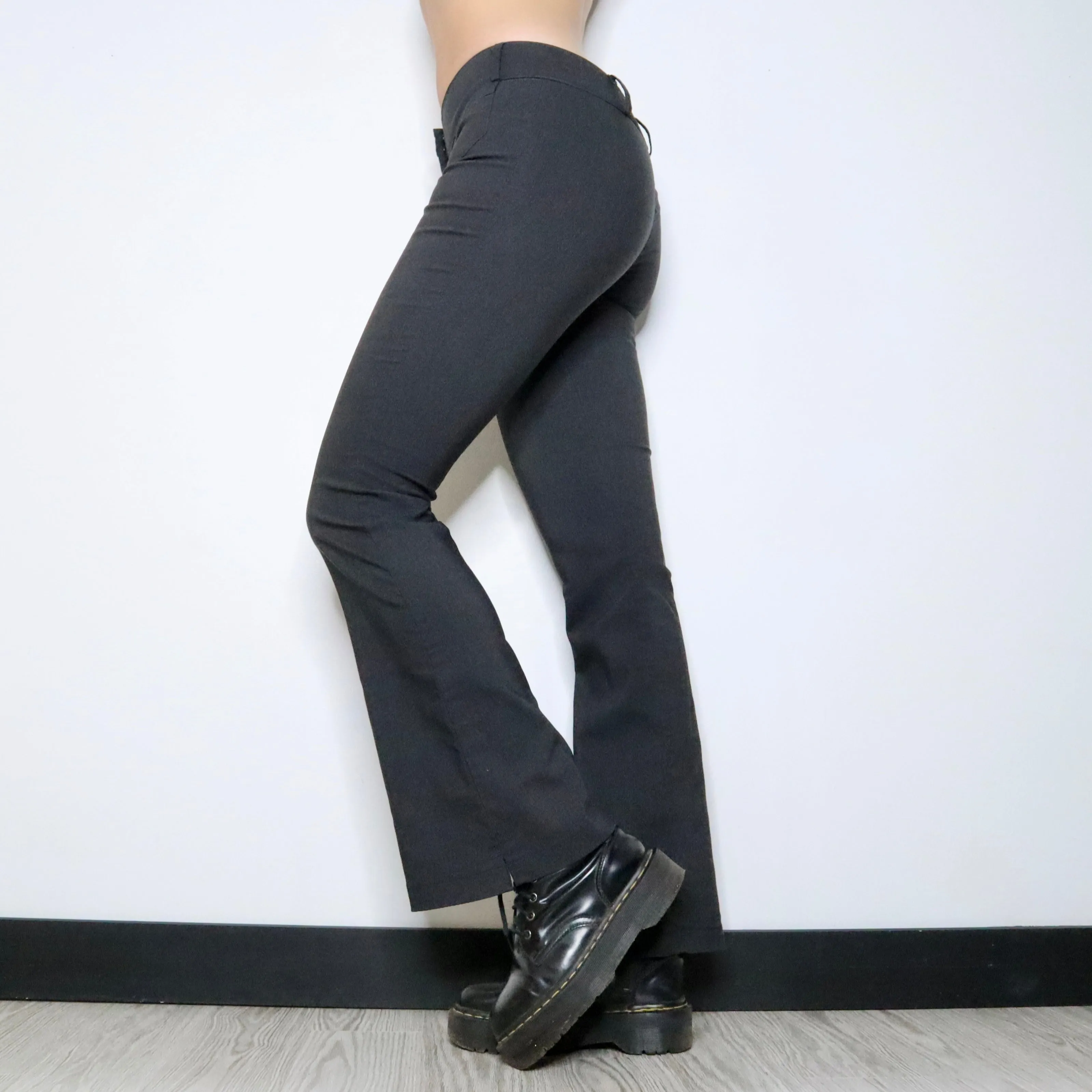 90s Dark Gray Flared Pants (S)