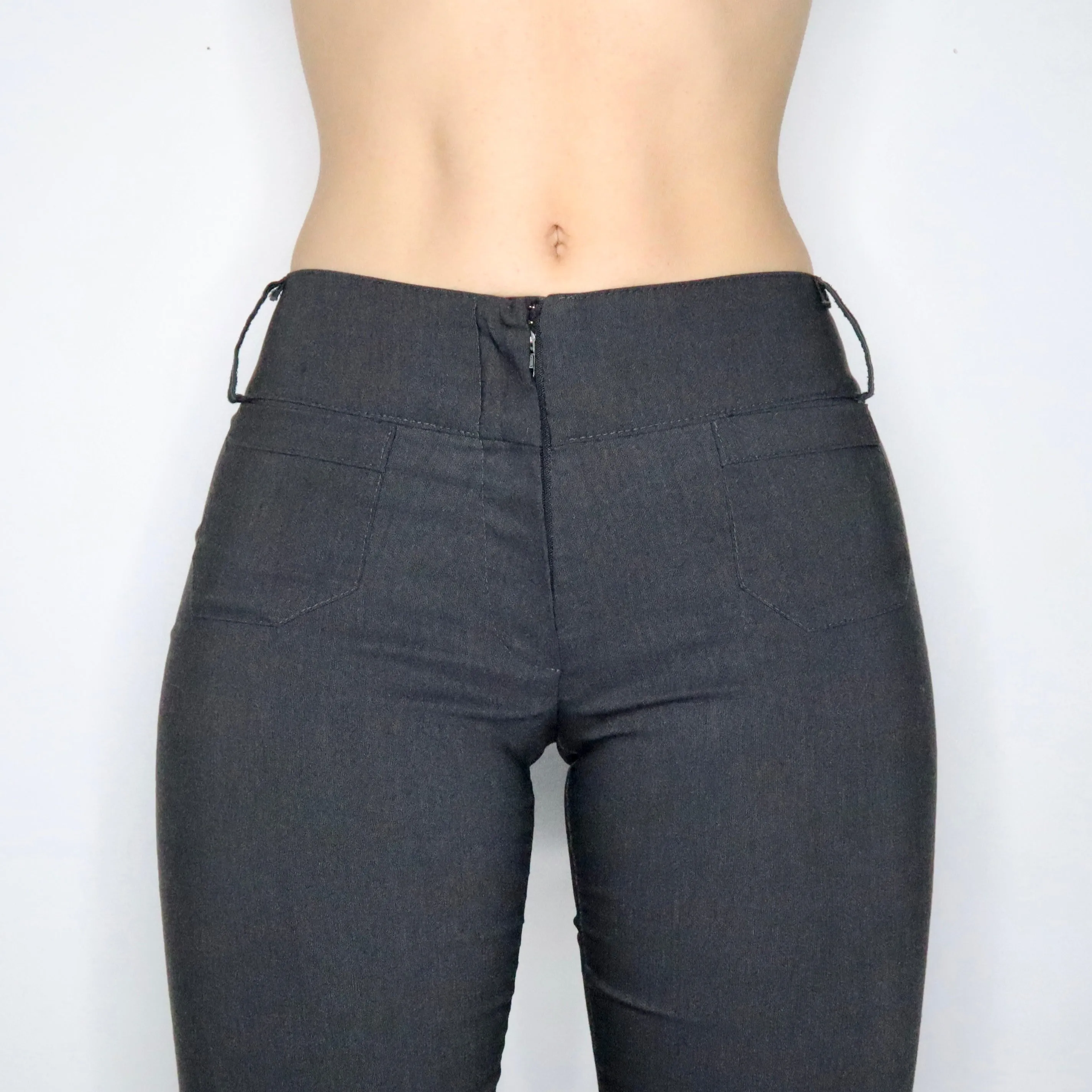 90s Dark Gray Flared Pants (S)