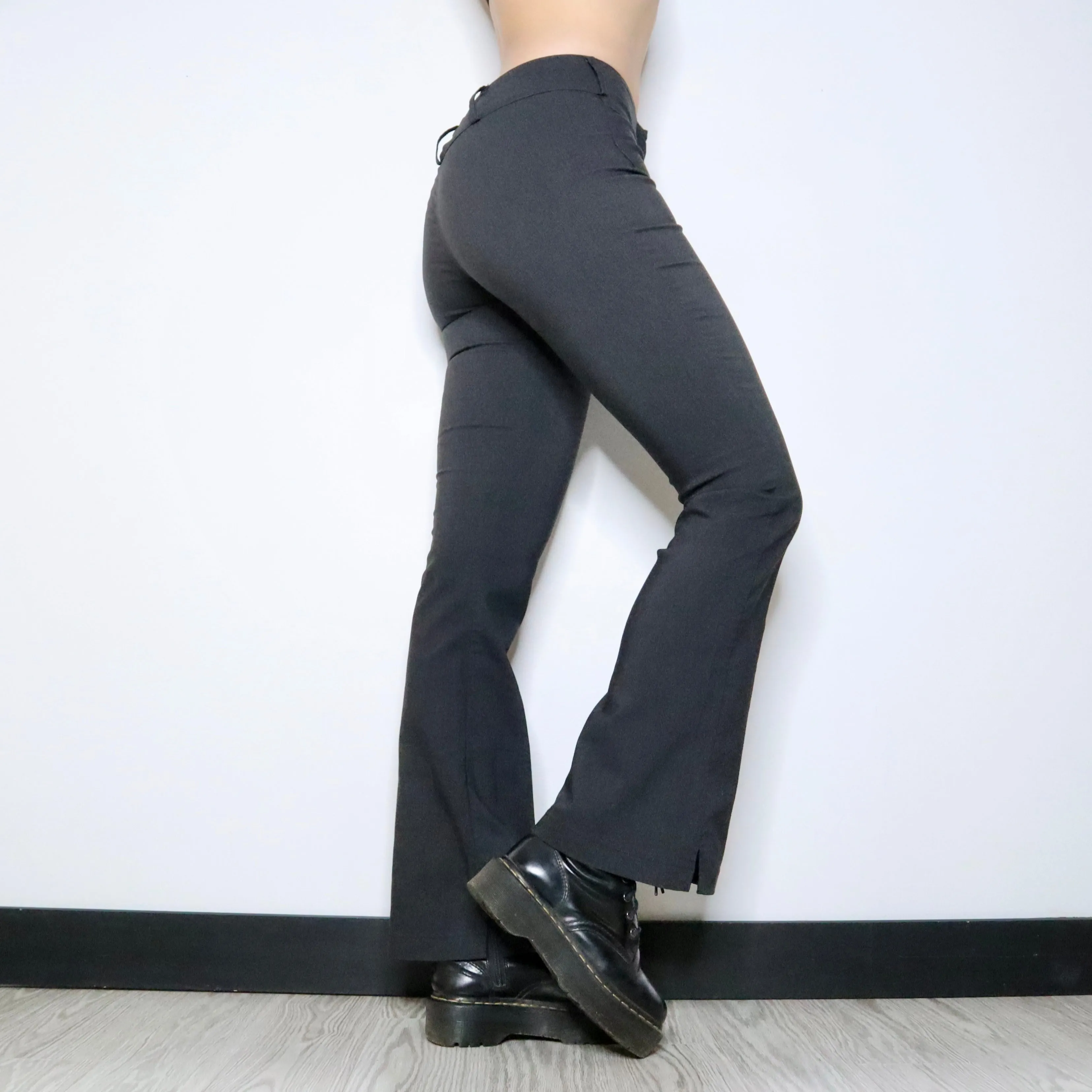 90s Dark Gray Flared Pants (S)