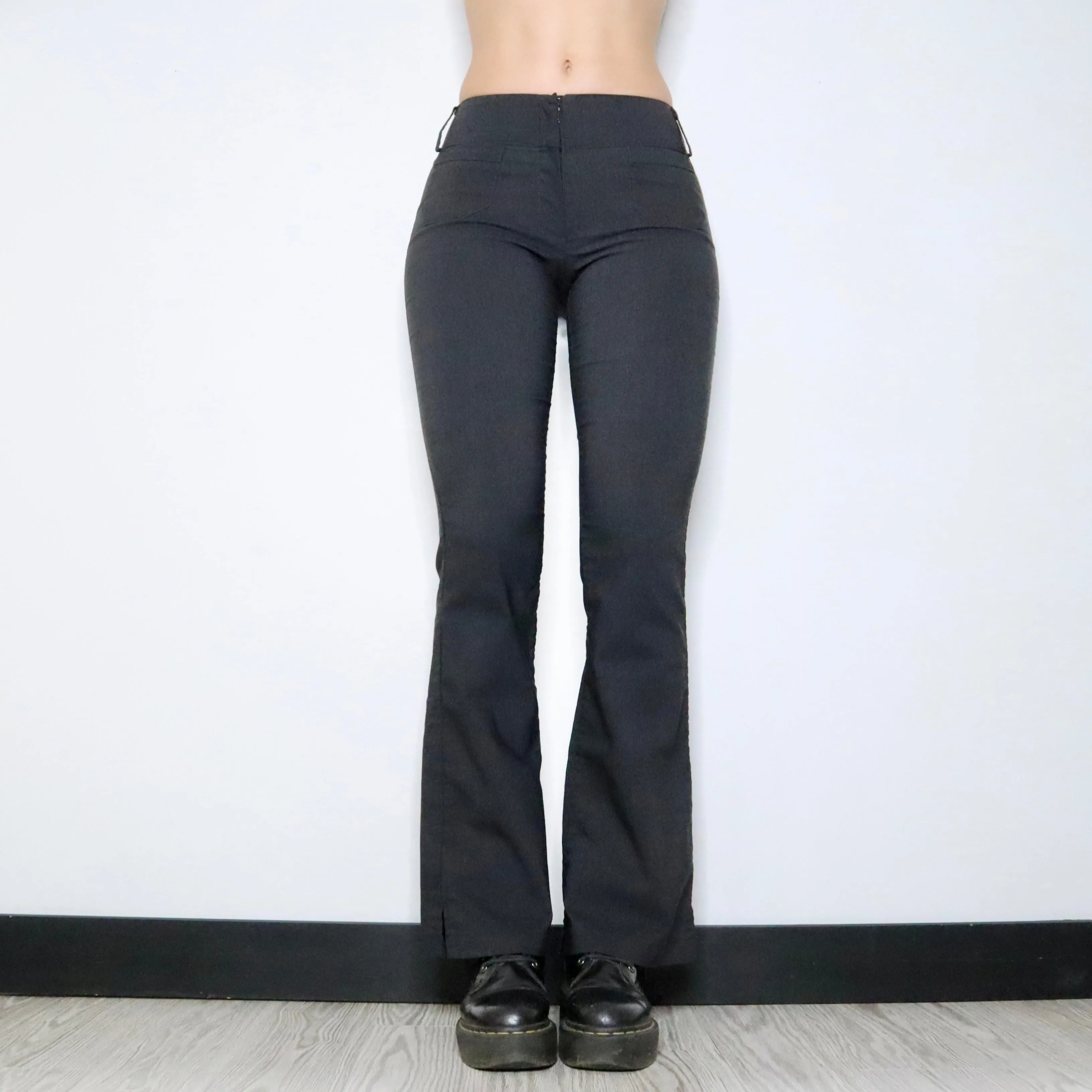 90s Dark Gray Flared Pants (S)