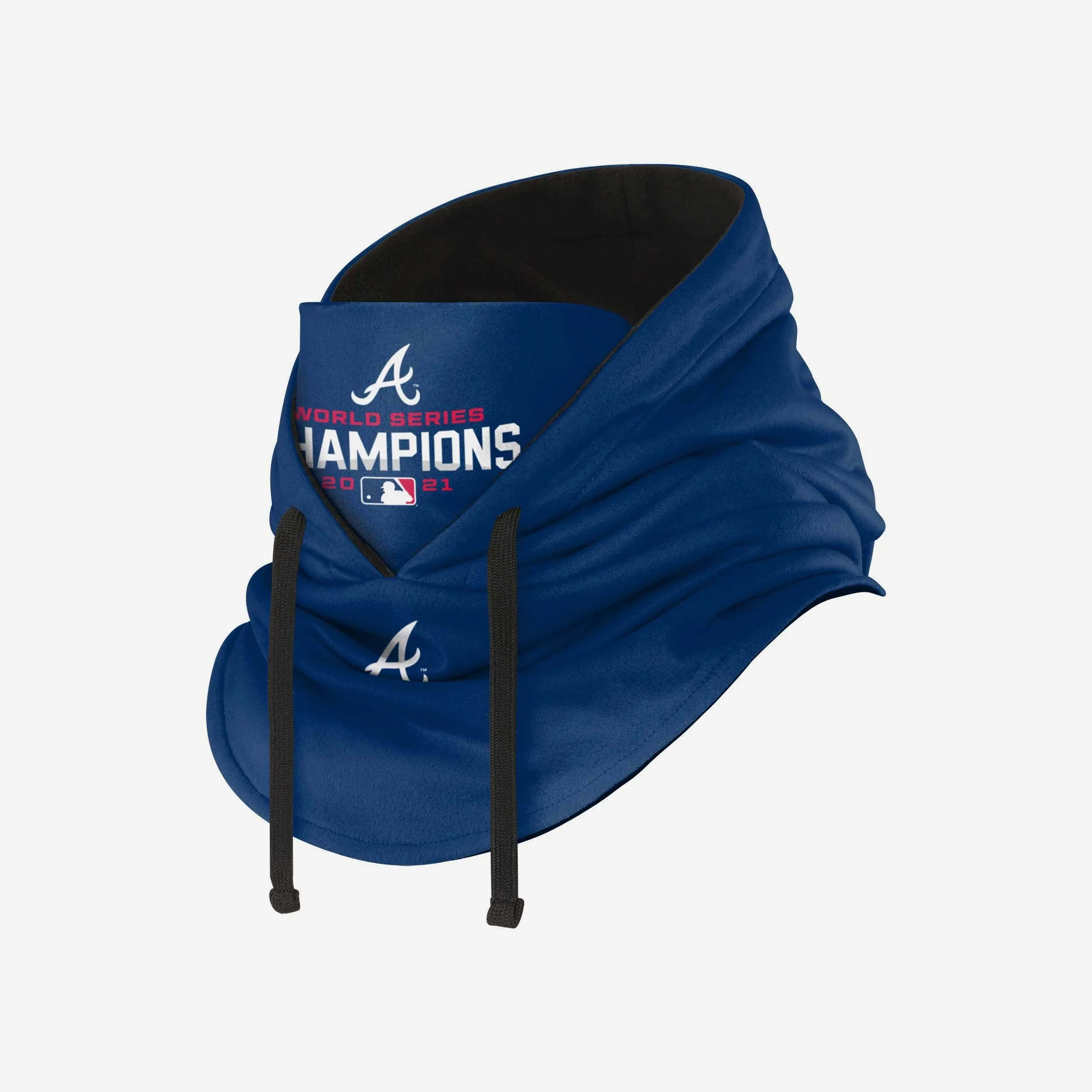 Atlanta Braves 2021 World Series Champions Navy Drawstring Hooded Gaiter Scarf