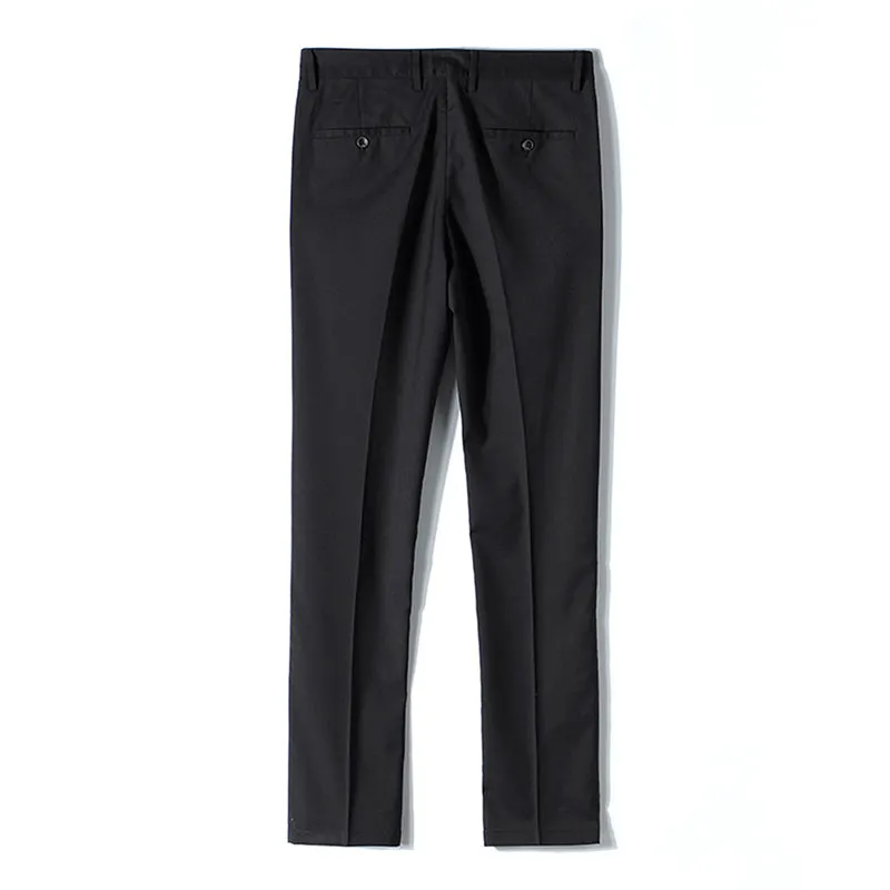 AUSTIN MILL Mens Classic Slim Fit Solid Color Stretch Flat Front Pants Black