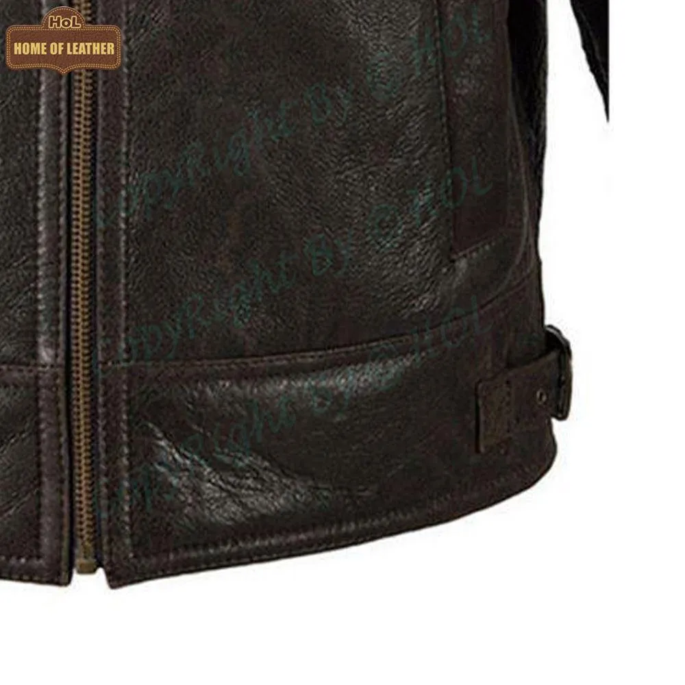 B011 RAF Aviator Brown Real Shearling Fur Cockpit Men's Jacket