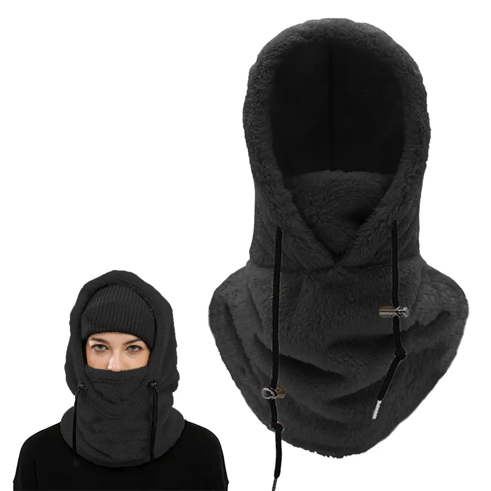 Balaclava Ski Mask Wind-Resistant Winter Face Mask Cycling  Warm Face Cover Hat Cap Black