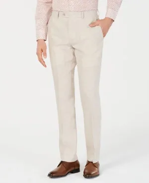 Bar III Mens Slim fit Dress Pants 34 / 32 Beige Solid