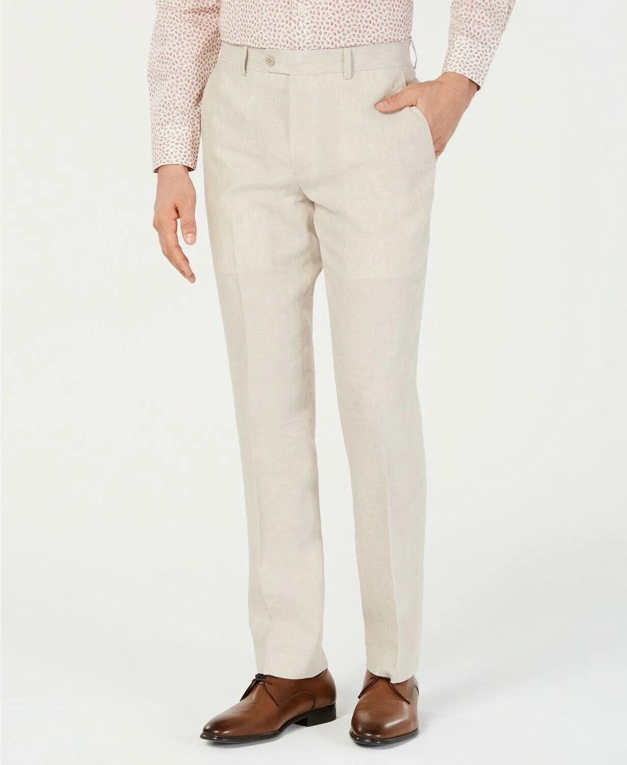 Bar III Mens Slim fit Dress Pants 34 / 32 Beige Solid