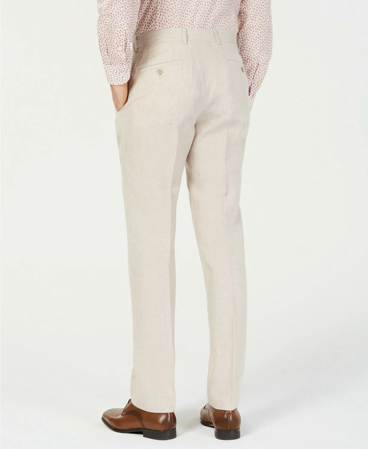 Bar III Mens Slim fit Dress Pants 34 / 32 Beige Solid