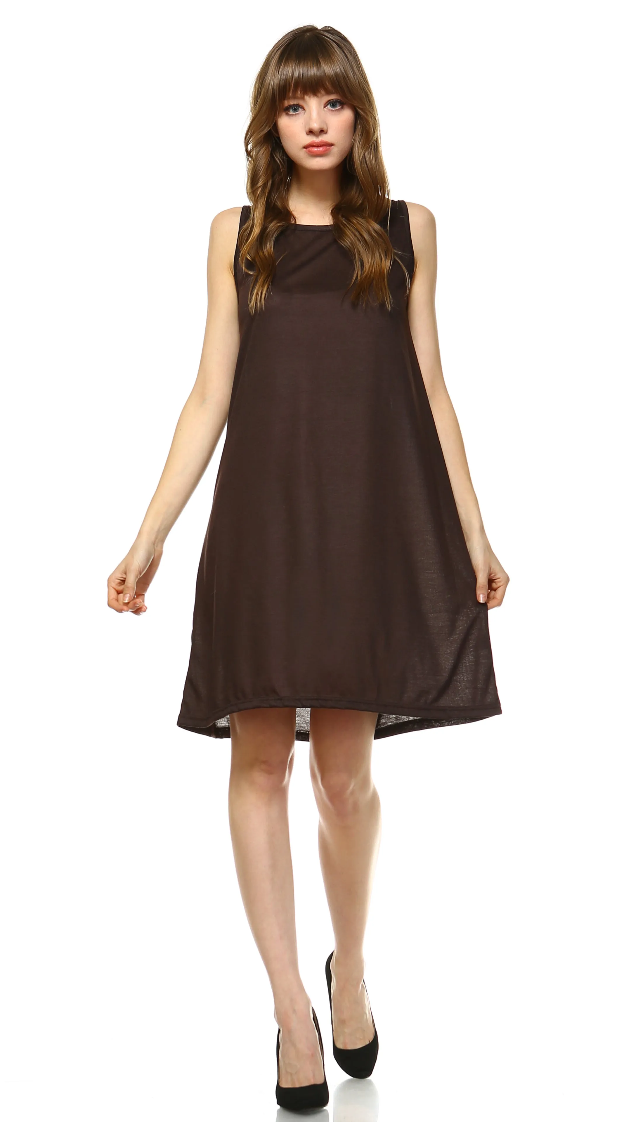Basic Knit Tank Midi Length Full Slip Dress