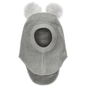 BIG BEAR Balaclava Wool Alpaca Pompoms Medium Grey Melange