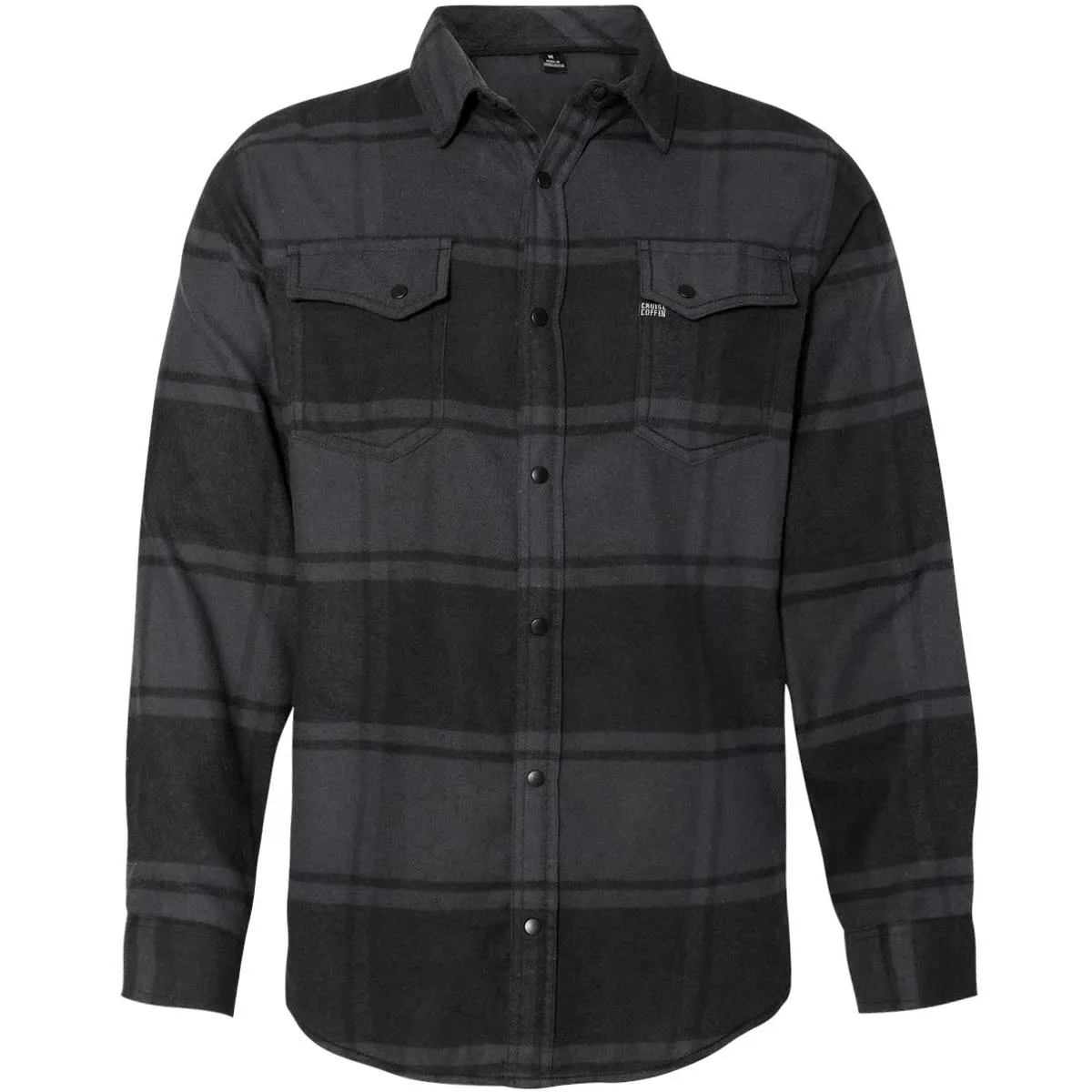 Black and Grey Plaid Flannel Shirt