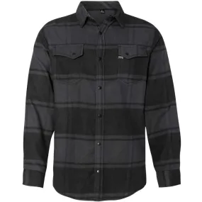 Black and Grey Plaid Flannel Shirt