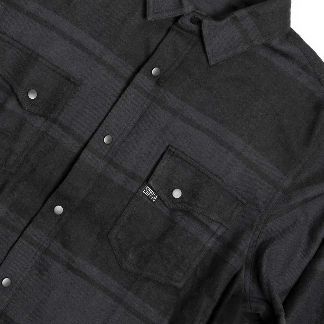 Black and Grey Plaid Flannel Shirt