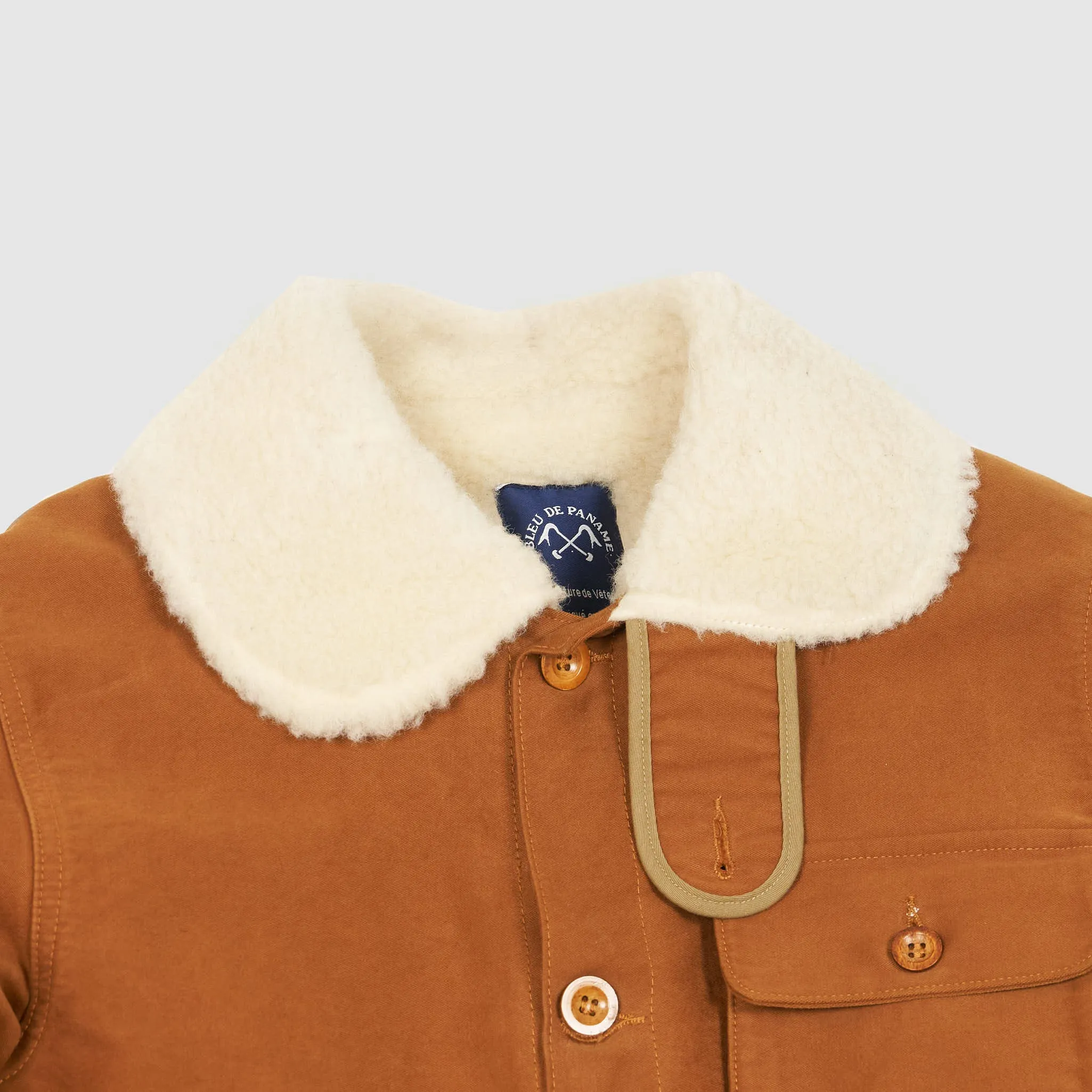 Bleu de Paname Canvas Work Jacket Shearling Lining