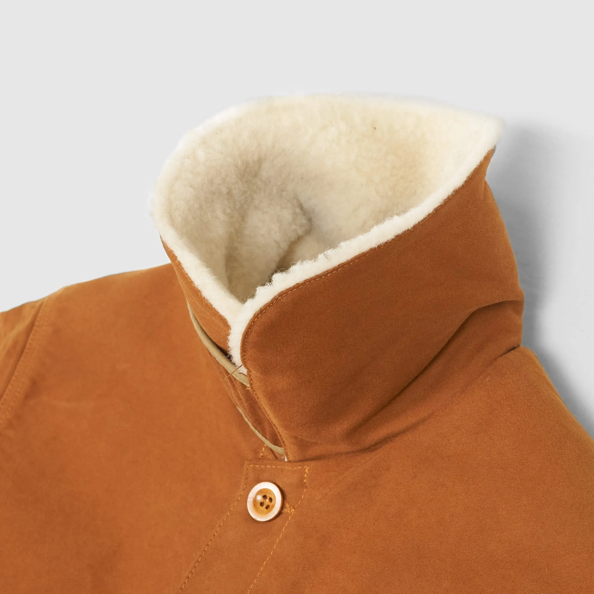 Bleu de Paname Canvas Work Jacket Shearling Lining
