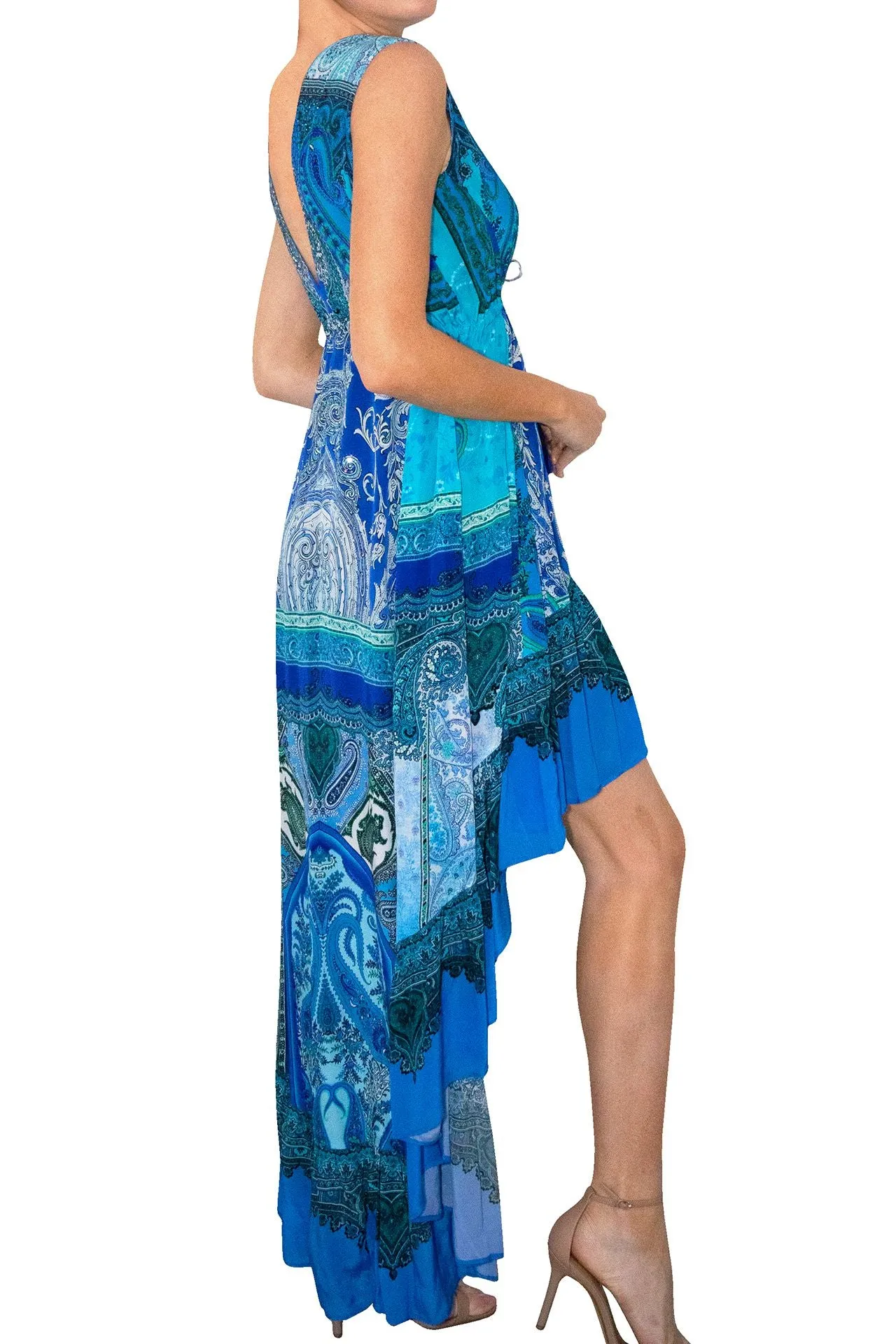 Blue High Low Gowns