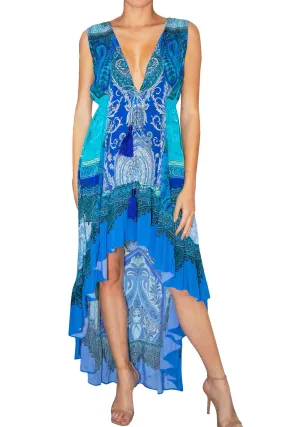 Blue High Low Gowns