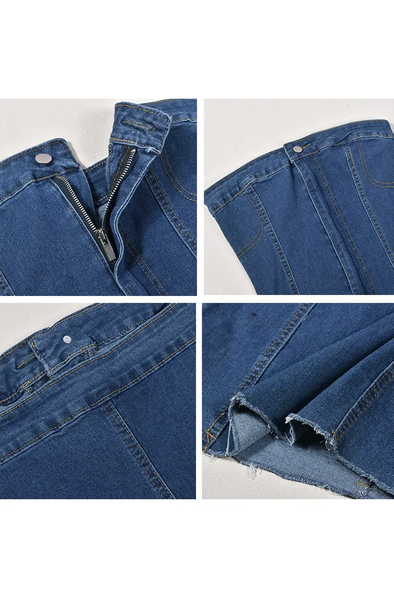 BM0160 Strapless Denim Dress