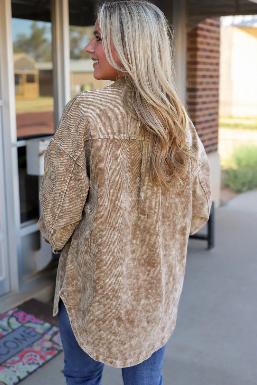 Brown Corduroy Shirt Jacket