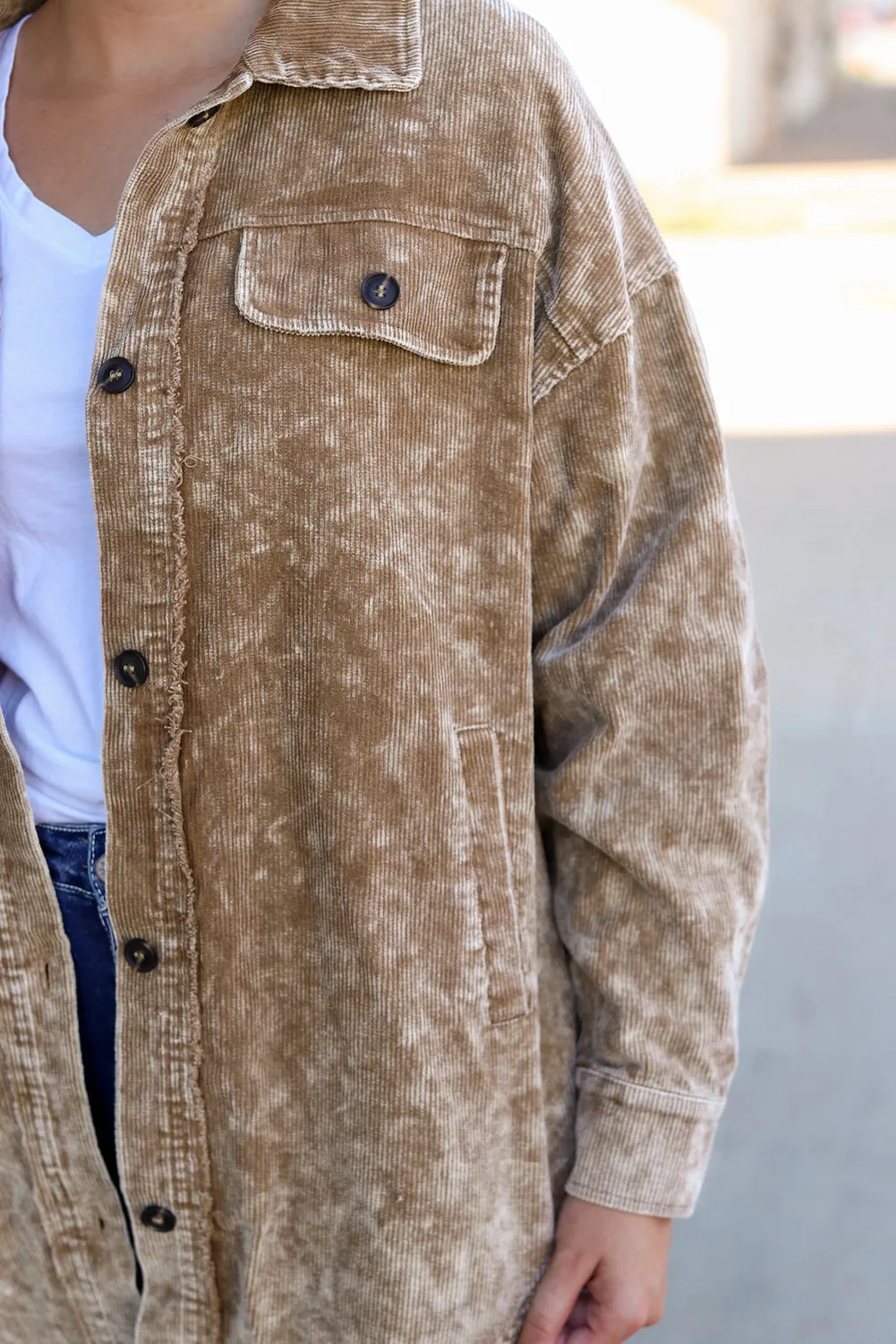 Brown Corduroy Shirt Jacket