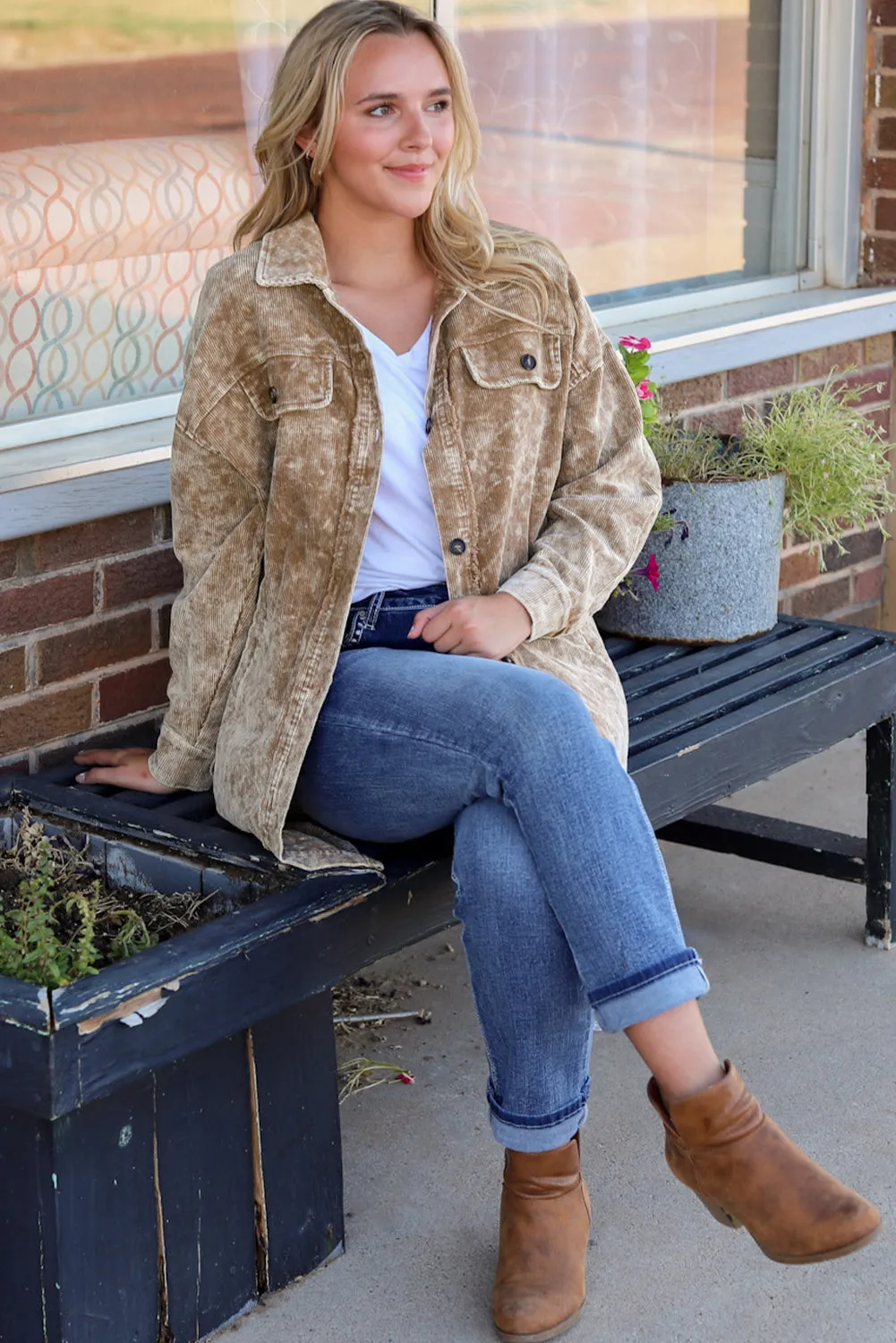 Brown Corduroy Shirt Jacket