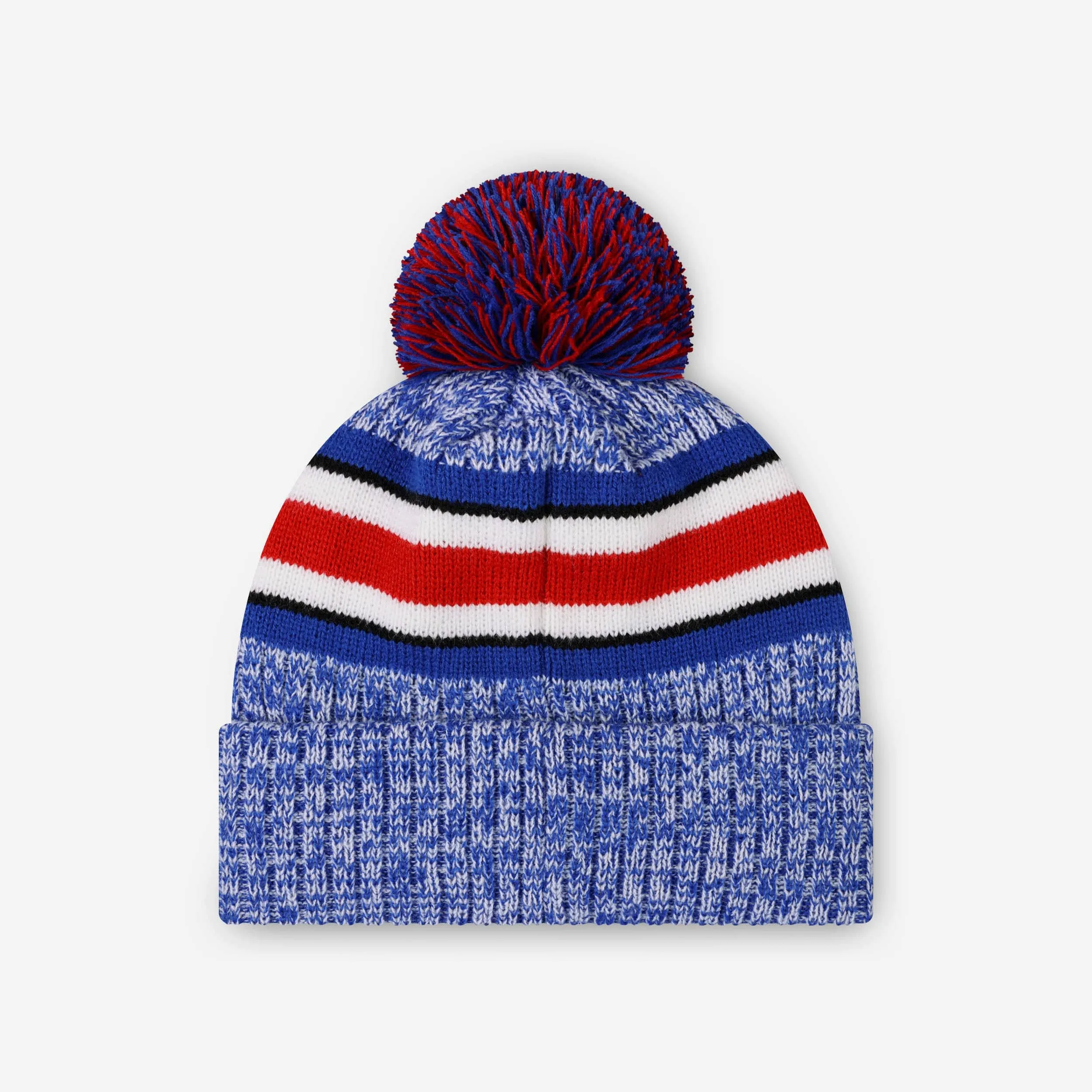 Buffalo Bills Heather Team Stripe Lined Pom Beanie