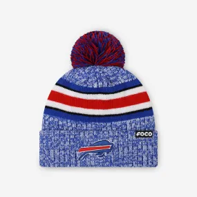 Buffalo Bills Heather Team Stripe Lined Pom Beanie