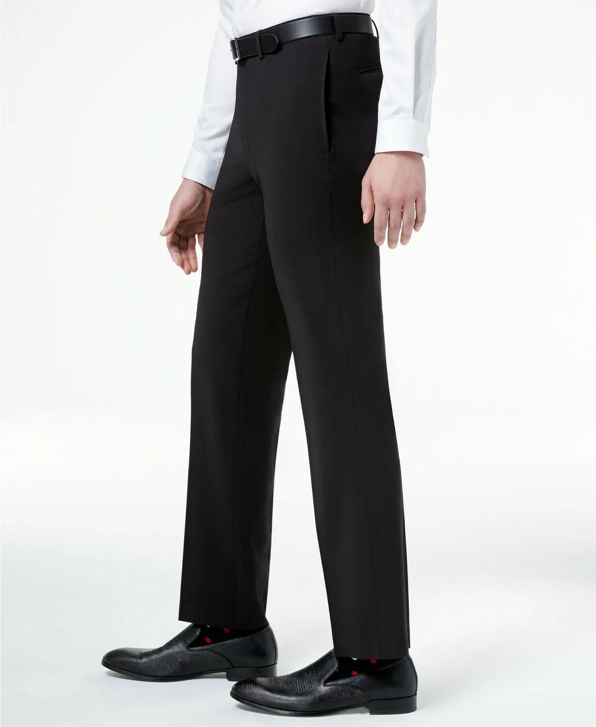 Calvin Klein Mens Slim fit Dress Pants 32 / 32 Black Solid