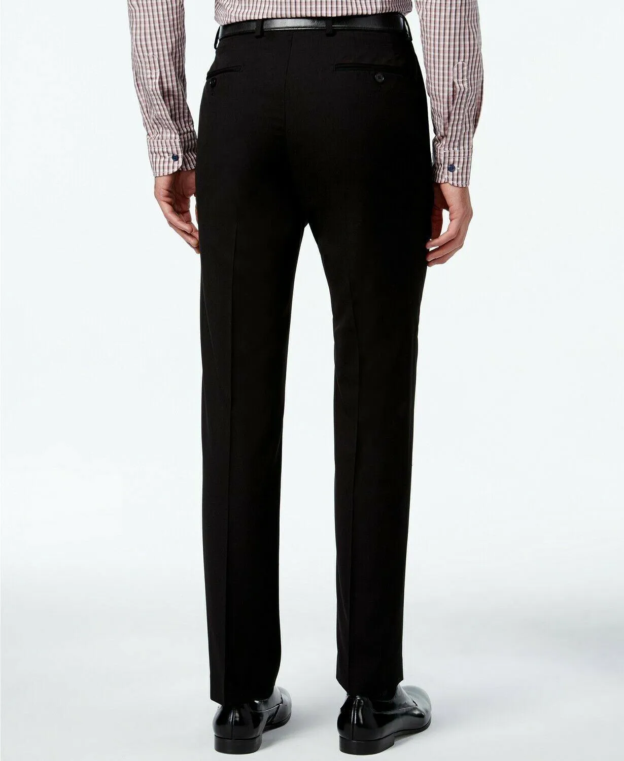 Calvin Klein Mens Slim fit Dress Pants 40 / 30 Black Solid Stretch