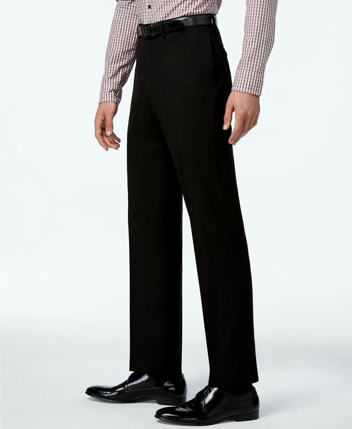 Calvin Klein Mens Slim fit Dress Pants 40 / 30 Black Solid Stretch