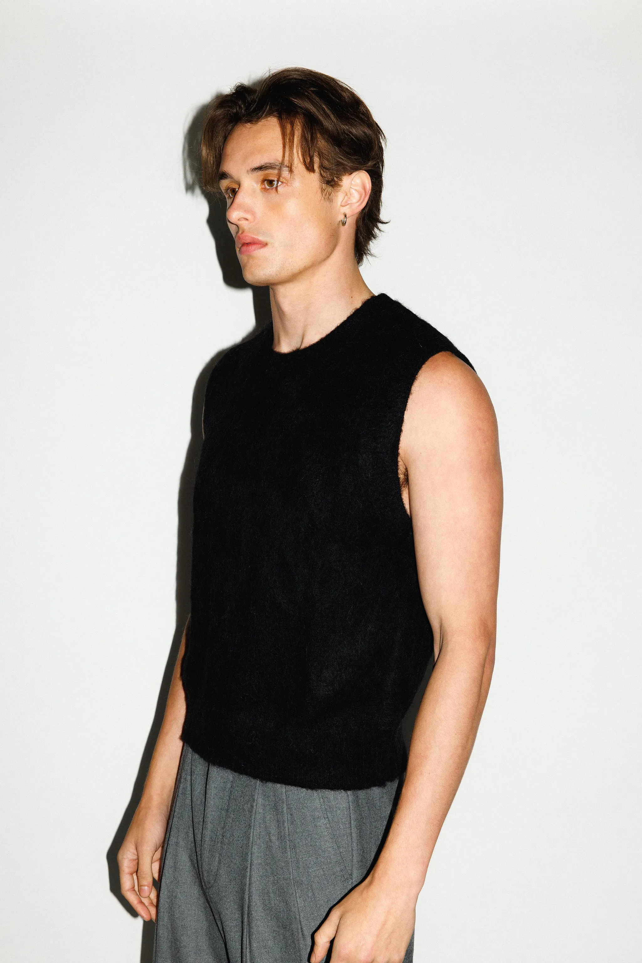 Canal Alpaca Knit Sweater Vest  |  Black