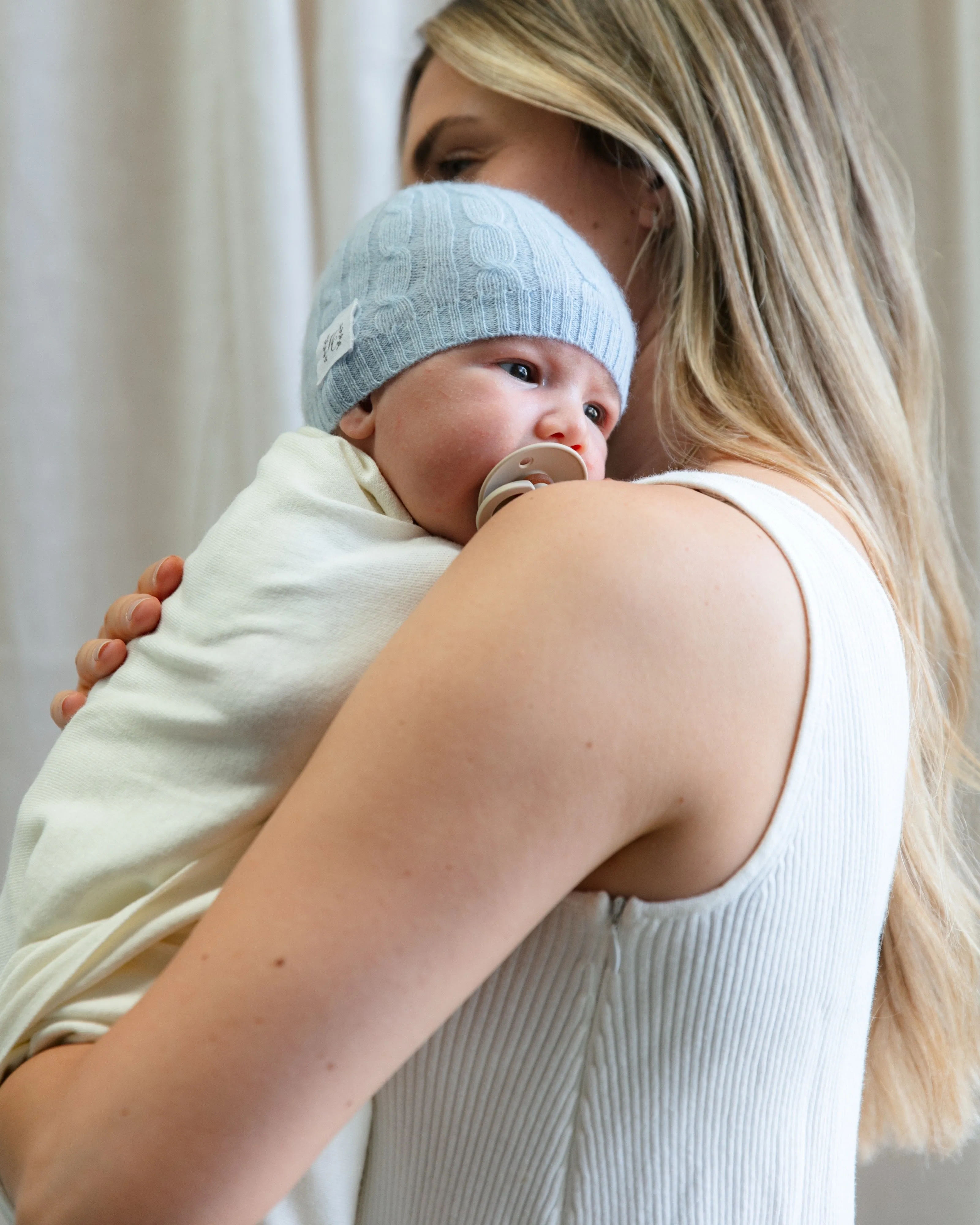 Cashmere Baby Beanie - Sky