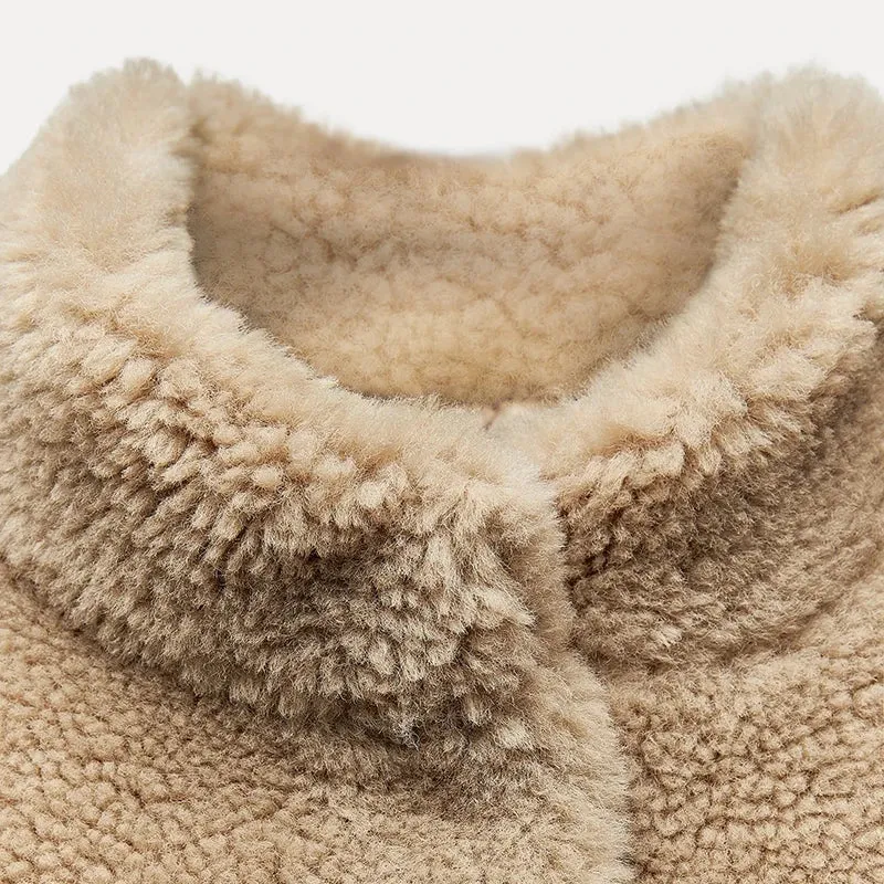Chic Faux Teddy Bear Fur Coat