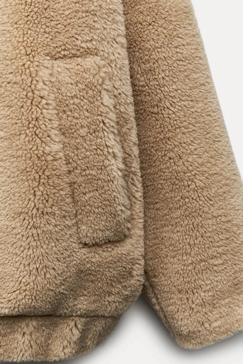 Chic Faux Teddy Bear Fur Coat