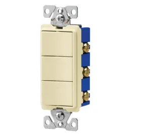 Cooper Wiring 7729A-SP Deco Combo 3Single Switches Al