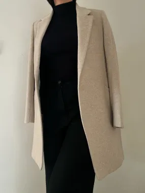 Cream Soft Wool Coat (52% Wool)