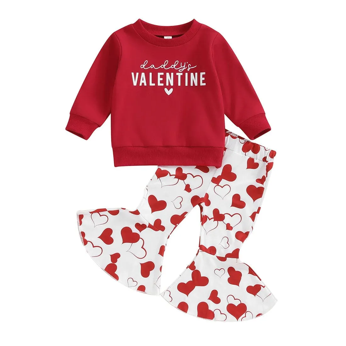 Daddy's Valentine Flared Pants Toddler Set