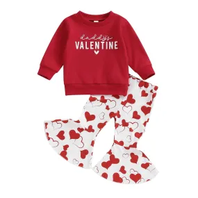 Daddy's Valentine Flared Pants Toddler Set
