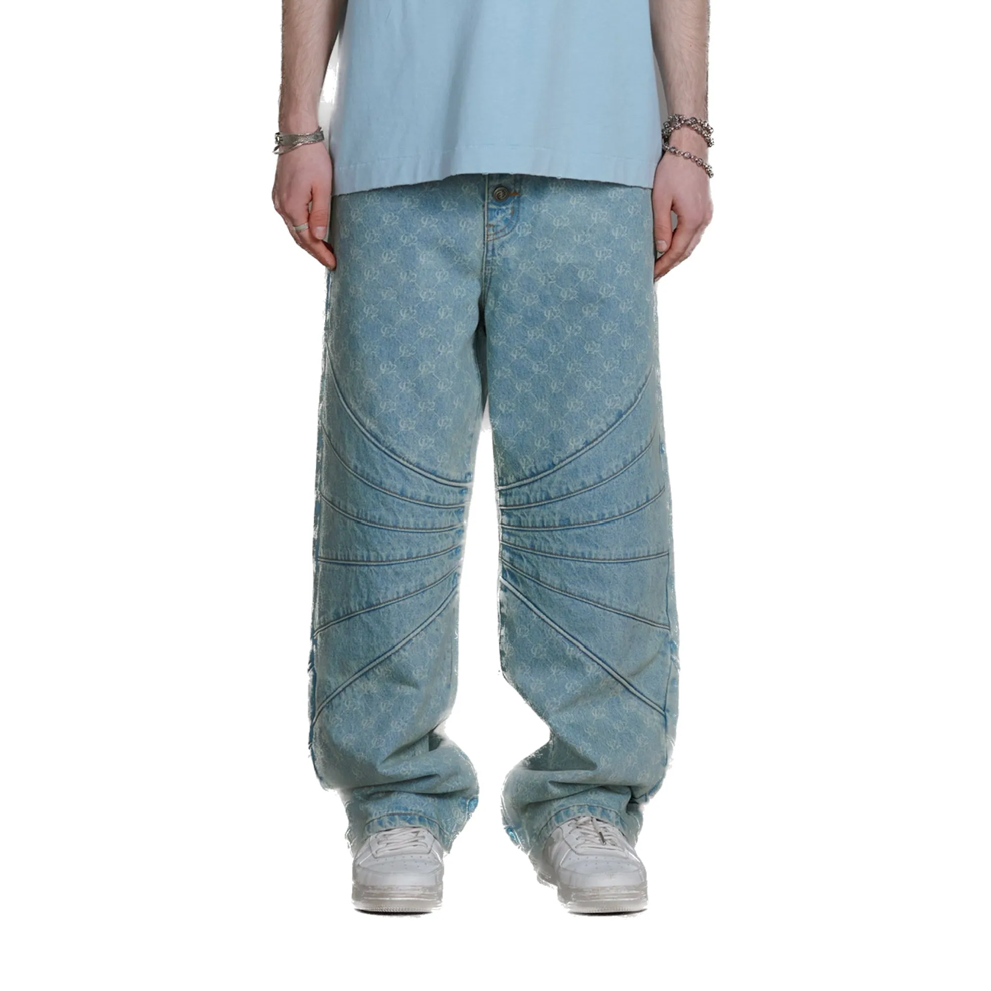 Deep Washed Monogram Knight Jeans