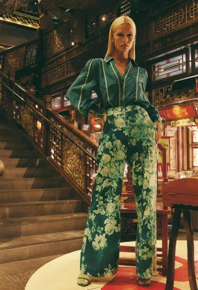 Dynasty Linen Viscose Wide Leg Pant