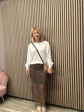 Ebba Midi Skirt (Natural Leo)